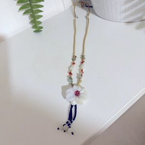 Jade Chrysanthemum Flower Pendant Necklace